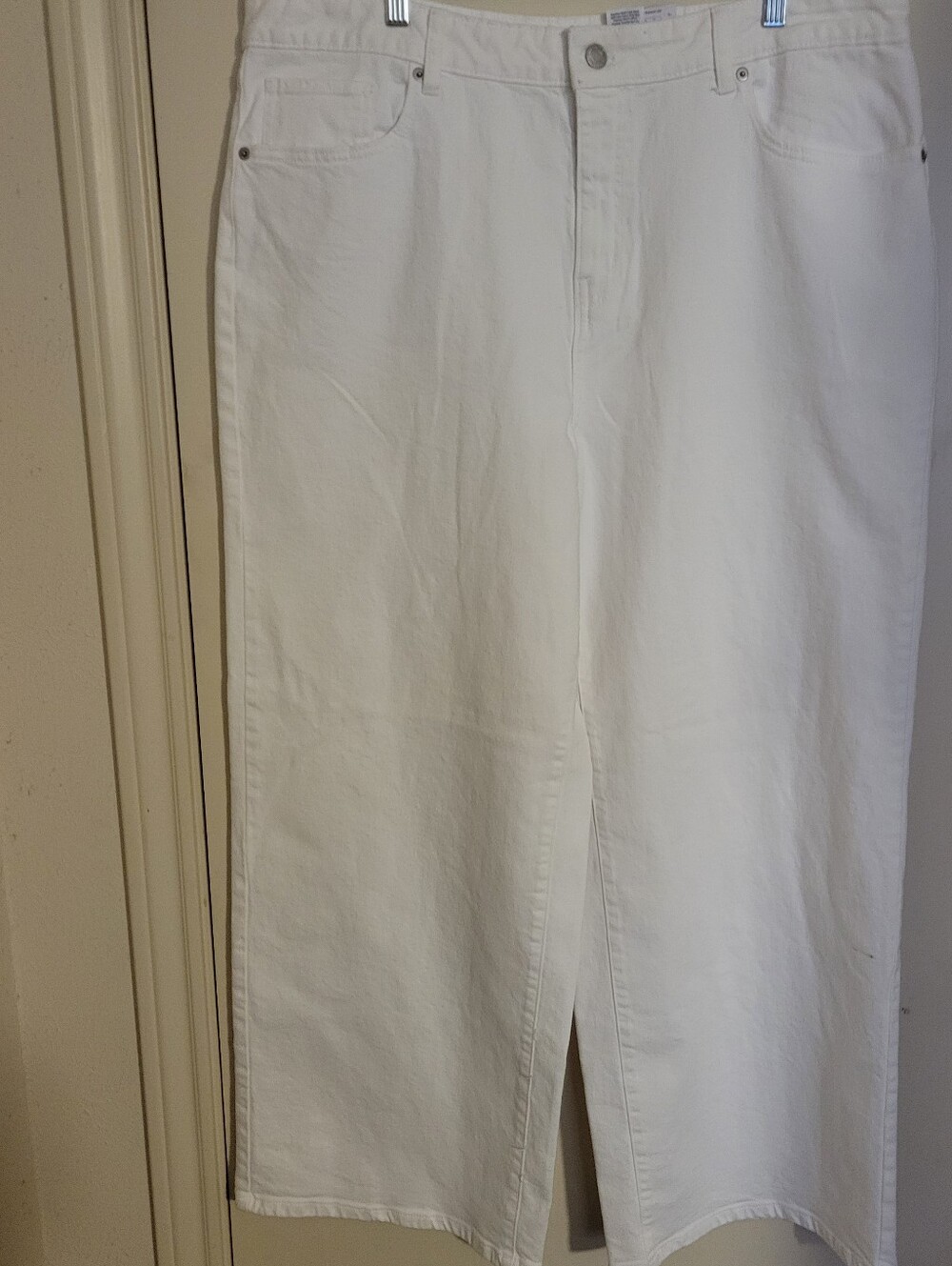 Women's White Denim Skirt Jeans Small Stain on pants leg T26